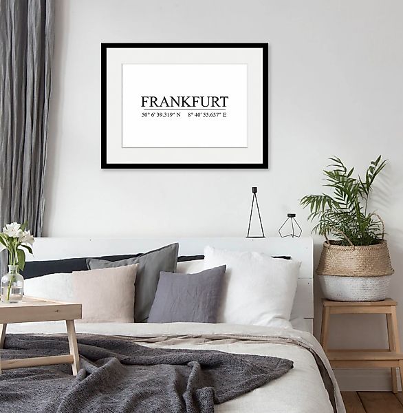 queence Bild "FRANKFURT", (1 St.), HD Premium Poster-Druck inkl. Holzrahmen günstig online kaufen