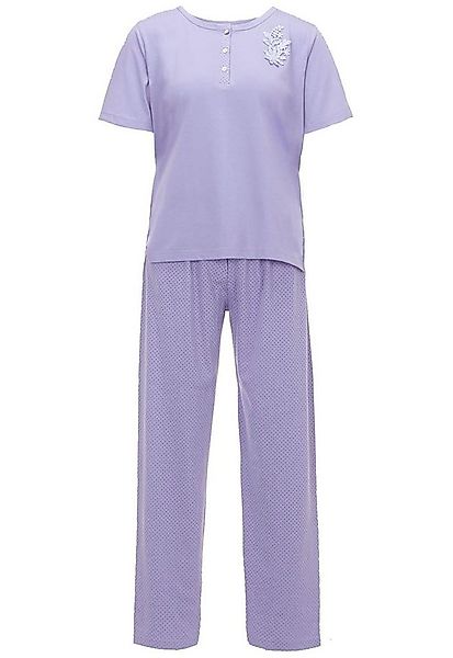 zeitlos Schlafanzug Pyjama Set Kurzarm - Uni Punkte günstig online kaufen