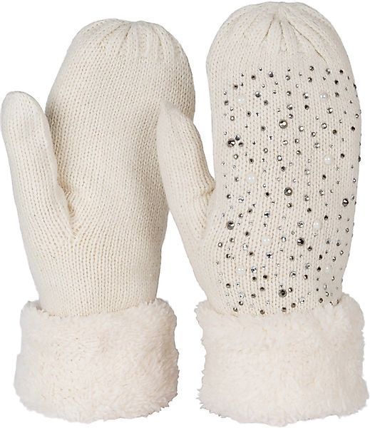 styleBREAKER Fäustlinge Strickhandschuhe Fäustlinge mit Strass günstig online kaufen