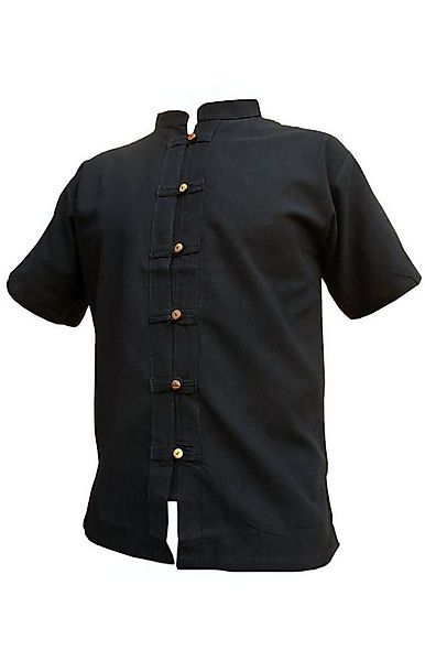 PANASIAM Langarmhemd Fischerhemd aus hochwertiger Baumwolle mit Holzknopfle günstig online kaufen