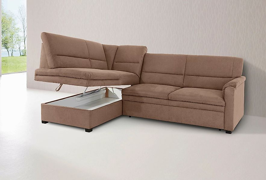 sit&more Ecksofa "Pisa L-Form", mit Federkern, wahlweise mit Bettfunktion günstig online kaufen