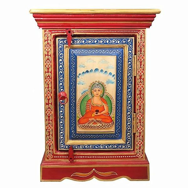 Oriental Galerie Mehrzweckschrank Tibet Wandschrank Faiza Buddha Rot 65 cm günstig online kaufen