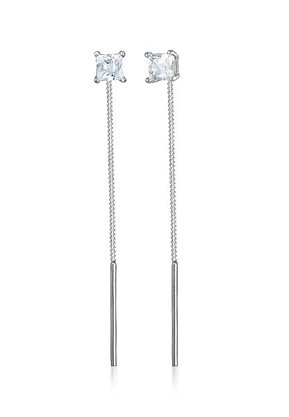 Elli Paar Ohrhänger "Durchziehen mit Zirkonia Quadrat 925 Silber" günstig online kaufen