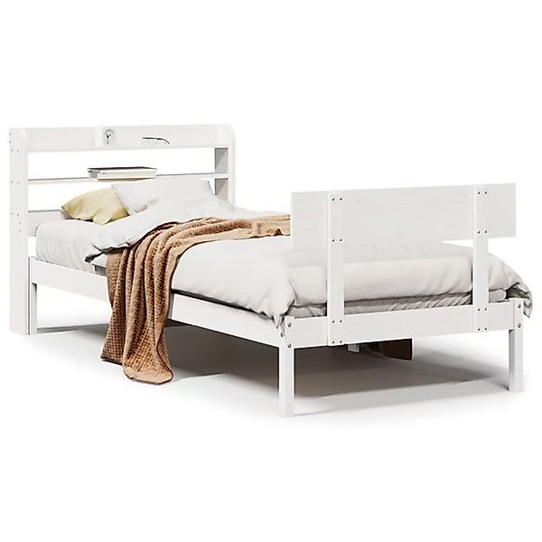 vidaXL Bett, Massivholzbett ohne Matratze Weiß 90x190 cm Kiefernholz günstig online kaufen