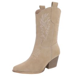 Ital-Design Elegante Damen Stiefel mit Stickerei günstig online kaufen