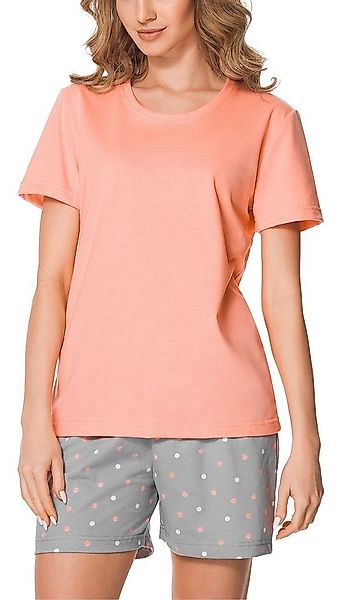 Merry Style Schlafanzug Damen Pyjama Zweiteiler Kurz aus Baumwolle Set MS10 günstig online kaufen