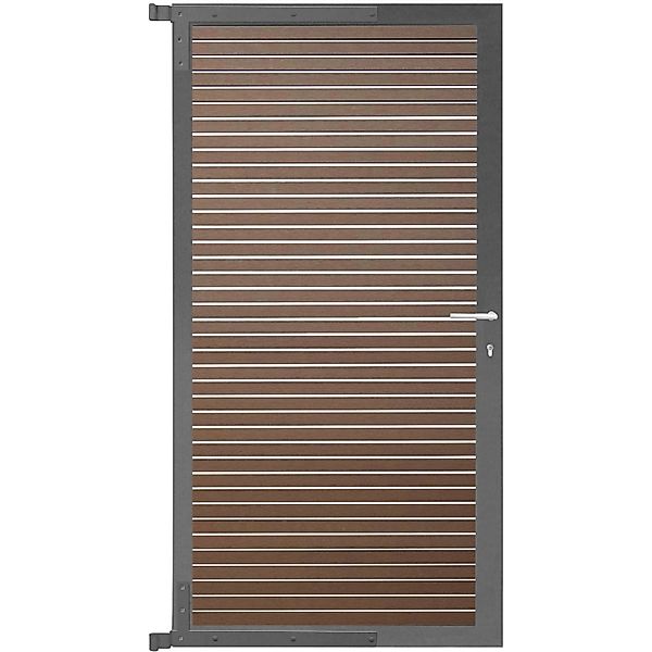 GartenLand Steckzauntor Air Gap ca. 90 x 175 cm WPC Schokobraun Aluminium A günstig online kaufen