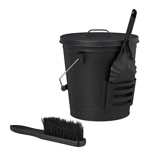 Valo Ascheeimer Set 15, 3-teilig Schwarz günstig online kaufen