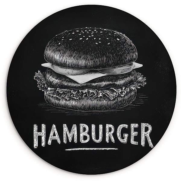 MuchoWow Gemälde Hamburger - Kreidetext - günstig online kaufen