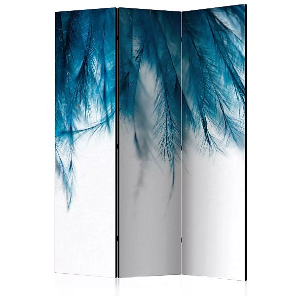 3-teiliges Paravent - Sapphire Feathers [room Dividers] günstig online kaufen