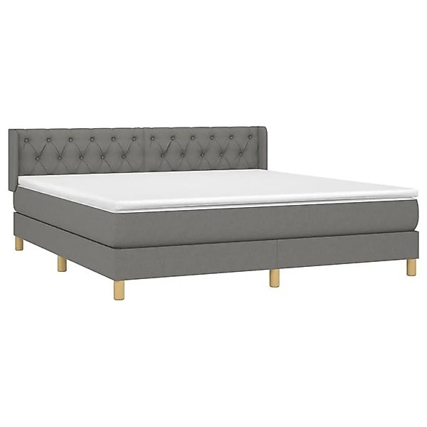 vidaXL Boxspringbett mit Matratze Dunkelgrau 160x200 cm Stoff 3130522 günstig online kaufen