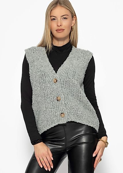 SASSYCLASSY Kurzweste Oversize Strickweste Damen mit günstig online kaufen