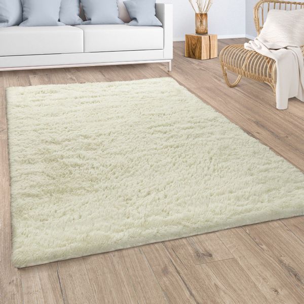 Paco Home Hochflor-Teppich "Silky 591" rechteckig 37 mm Höhe Uni-Farben, be günstig online kaufen