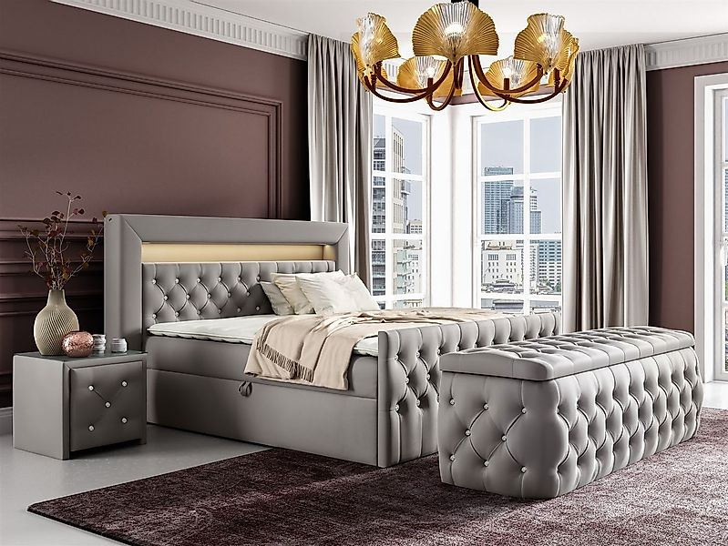 Fun Möbel Boxbett Schlafzimmerbett SEVRA Nr.4 in Stoff Elisa Velvet (inkl. günstig online kaufen