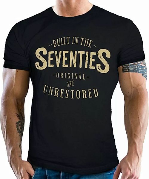 GASOLINE BANDIT® T-Shirt im Vintage Retro Style auf Schwarz: Built in The S günstig online kaufen