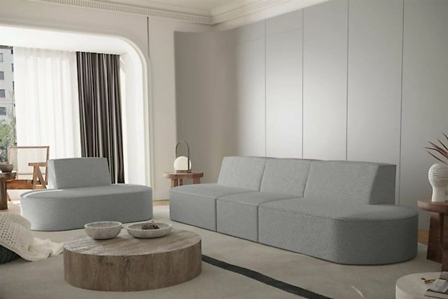 Fun Möbel Polstergarnitur Sofaset Designersofa MILOT 3-1 in Stoff, (Set, 2- günstig online kaufen