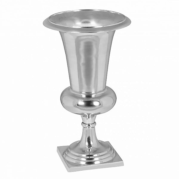 Deko Vase groß Pokal Aluminium modern mit 1 Öffnung in Silber | Hohe Alu Bl günstig online kaufen