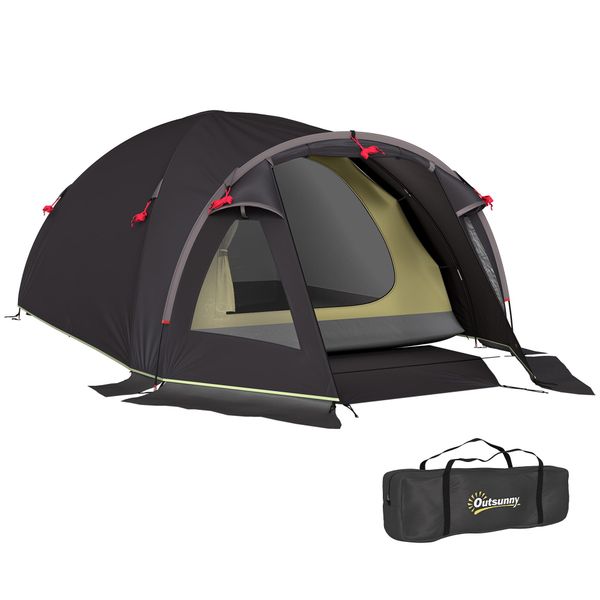Outsunny Tunnelzelt mit Vordach, Seitentür&Fenster, Bodenplane, günstig online kaufen