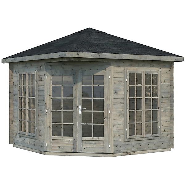 Palmako Holz-Pavillon Melanie Grau BxT: 280 cm x 280 cm inkl.Fußboden günstig online kaufen