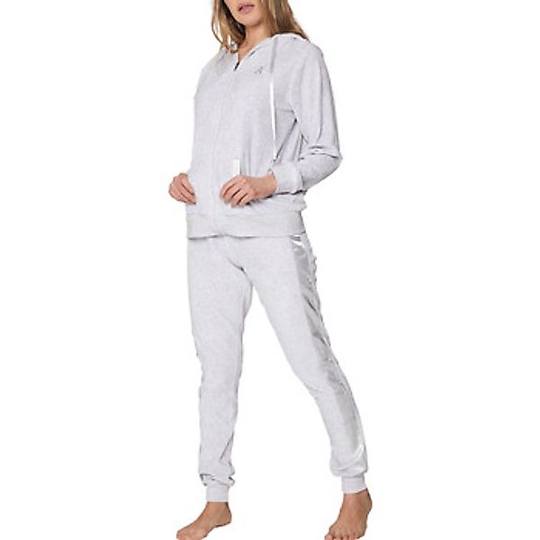 Admas  Pyjamas/ Nachthemden Indoor-Pyjama aus Velours Hose Jacke mit Kapuze günstig online kaufen