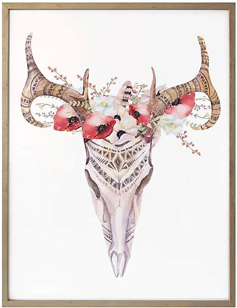Wall-Art Poster »Boho Hirsch Geweih Blumen«, Tiere, (Set, 1 St.) günstig online kaufen