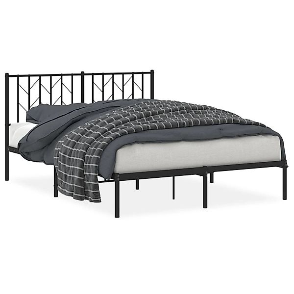 vidaXL Bettgestell mit Kopfteil Metall Schwarz 140x190 cm Modell 201934923 günstig online kaufen