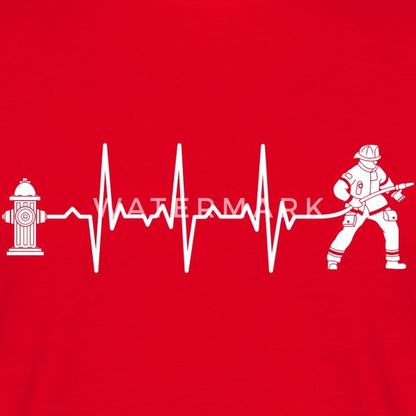 Spreadshirt T-Shirt Feuerwehrmann Feuerwehr Geschenk Herzschlag günstig online kaufen