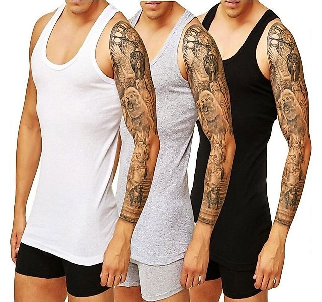 DDOnlineShop Unterhemd Herren Tank Top Achselshirt Schwarz Weiß Grau (Packu günstig online kaufen