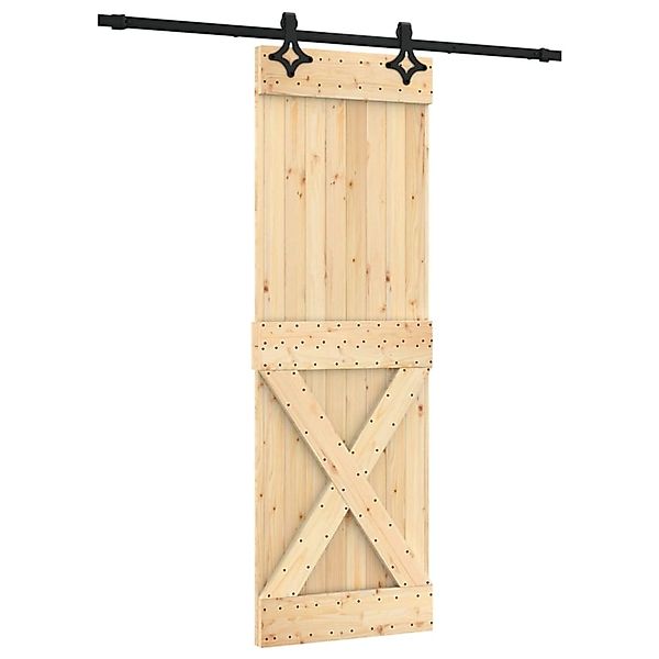 vidaXL Schiebetür mit Beschlag 70x210 cm Massivholz Kiefer 3203151 günstig online kaufen