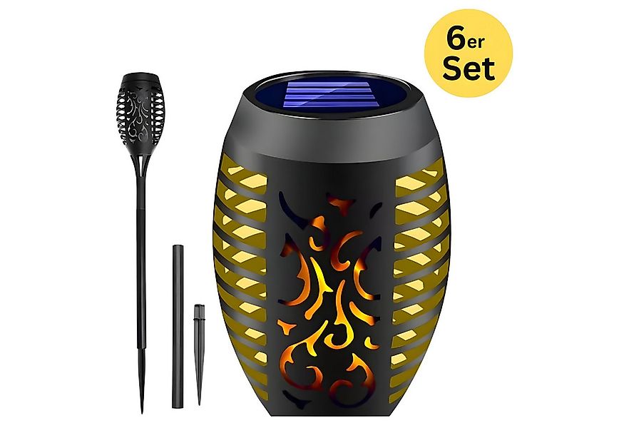Gardlov LED Solarleuchte 6 Stück Solarlampen Gartenleuchte Flammeneffekt Fa günstig online kaufen