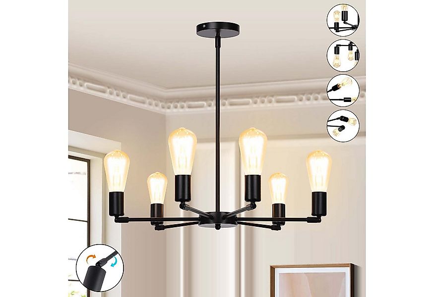 LMaxhome Deckenleuchte LED Deckenleuchten 6 Flammig E27 Modern Kronleuchter günstig online kaufen