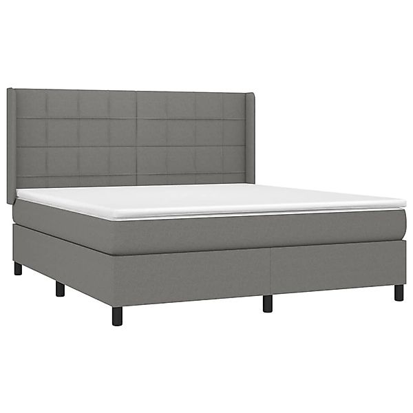 vidaXL Boxspringbett mit Matratze & LED Dunkelgrau 180x200 cm Stoff 3138334 günstig online kaufen