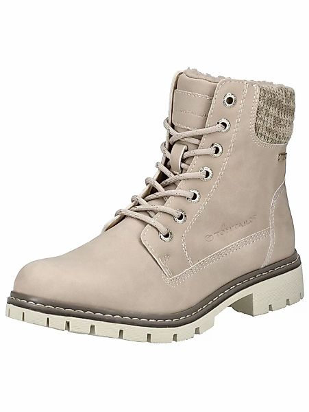 TOM TAILOR Schnürstiefelette "Tom Tailor Stiefelette Lederimitat/Textil" günstig online kaufen