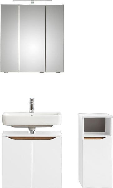Saphir Badmöbel-Set "Quickset 3-teilig, Waschbeckenunterschrank mit LED-Spi günstig online kaufen