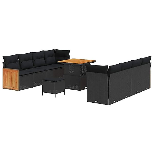 vidaXL Gartensofa-set mit Kissen 11-Tlg Schwarz 3363274 günstig online kaufen