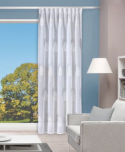 HOME WOHNIDEEN Gardine »ALAVARO«, (1 St.), HxB: 245x140, Kombibandschal günstig online kaufen