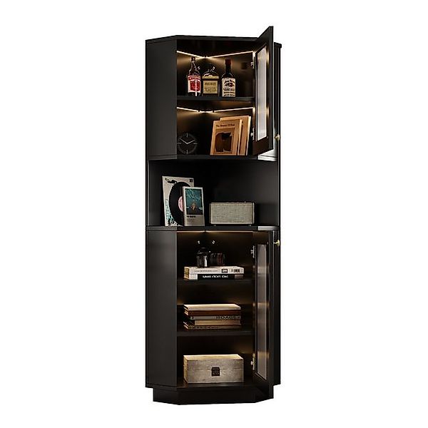 MC Star Hochschrank Eckschrank mit zwei Ablagefächern, offenes Fach mit ver günstig online kaufen