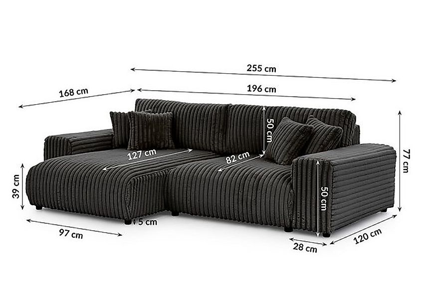 yourhouse24 Ecksofa Sarina Cord mit Bettkasten und Schlaffunktion günstig online kaufen