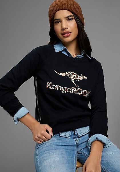 KangaROOS Sweatshirt Langarm, figurumspielender Schnitt, mit Print, Rundhal günstig online kaufen