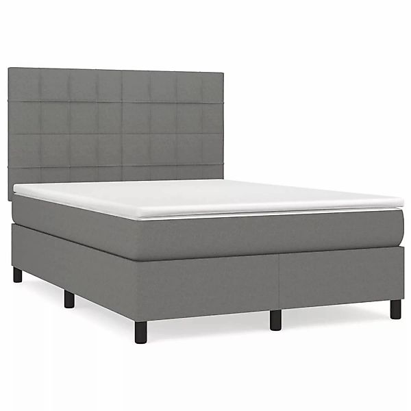 vidaXL Boxspringbett mit Matratze Dunkelgrau 140x200 cm Stoff1397830 günstig online kaufen