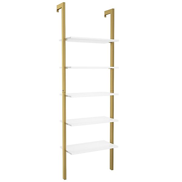 COSTWAY Leiterregal Bücherregal, 5-stufig, mit Metallrahmen, günstig online kaufen