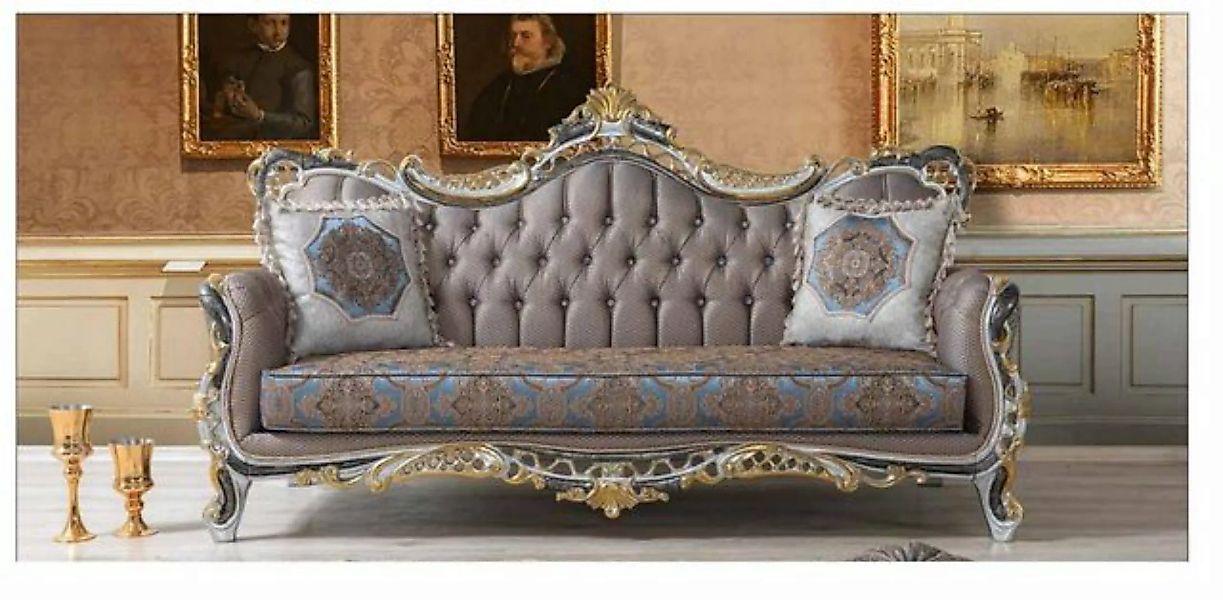 JVmoebel Sofa Sofa Couch 3er Dreisitzer Barock Rokoko Chesterfield Couch günstig online kaufen