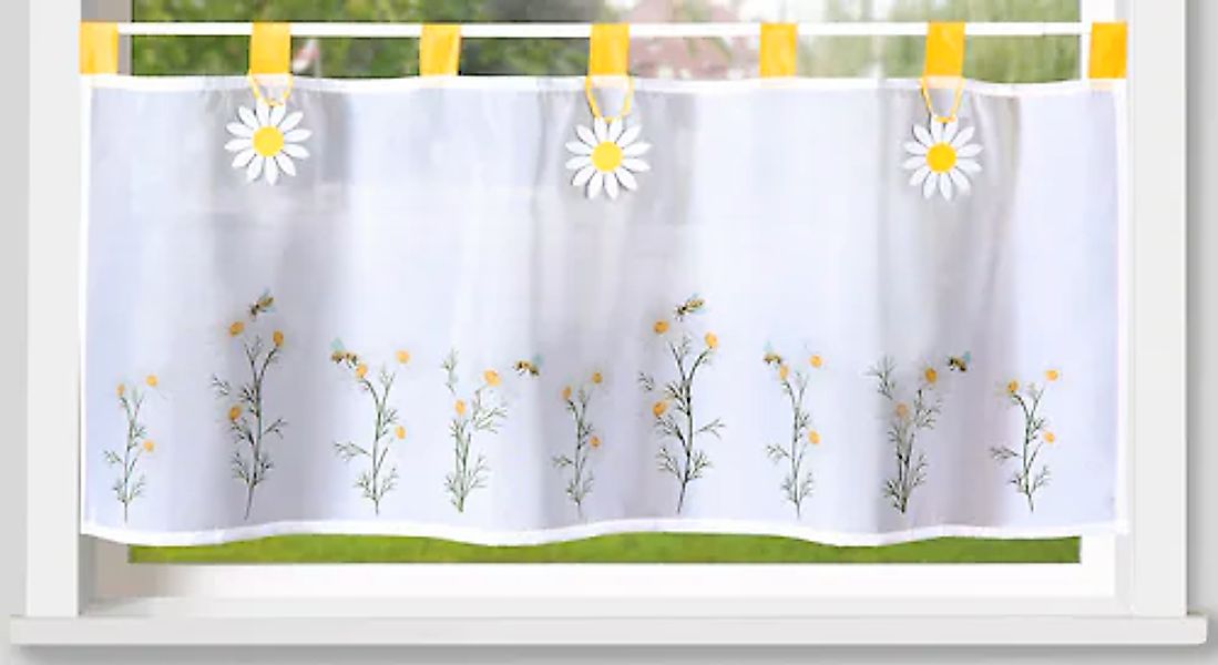 Weckbrodt Scheibengardine »Madita«, (1 St.), Bistro, Voile, floral, bedruck günstig online kaufen