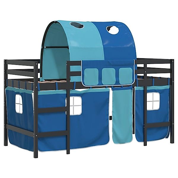 vidaXL Bett Kinderhochbett mit Tunnel Blau günstig online kaufen