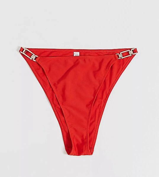 Wolf & Whistle – Fuller Bust – Exclusive Eco – Bikinihose mit hohem Beinaus günstig online kaufen