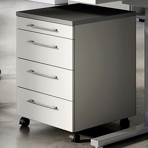 Büro Rollcontainer PRATO-01 in grau mit graphit, B/H/T: ca. 42/61/49 cm günstig online kaufen