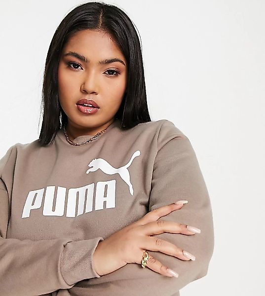 PUMA Plus – Essentials – Sweatshirt in Taupe, exklusiv bei ASOS-Braun günstig online kaufen