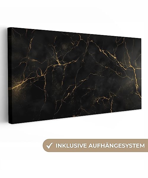 OneMillionCanvasses® Leinwandbild Panorama Schwarzer Marmor - günstig online kaufen