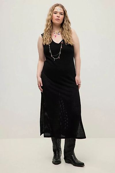 Studio Untold Sommerkleid Netzkleid Midilänge Loose Fit V-Ausschnitt günstig online kaufen