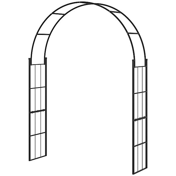 Outsunny Gartenbogen für Kletterpflanzen, Metall, 157x40x223cm, Schwarz   A günstig online kaufen